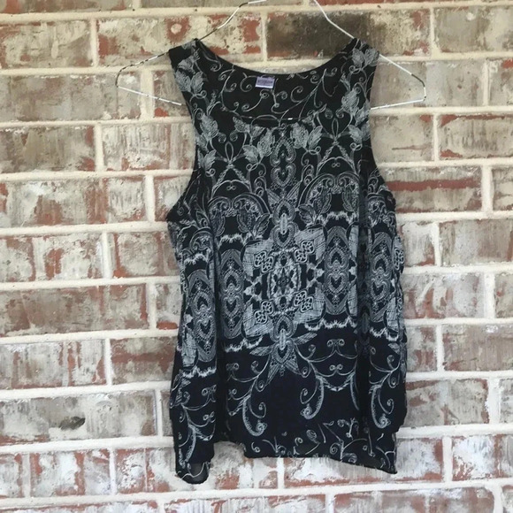 Bila Black Floral Dressy Top - Picture 1 of 5